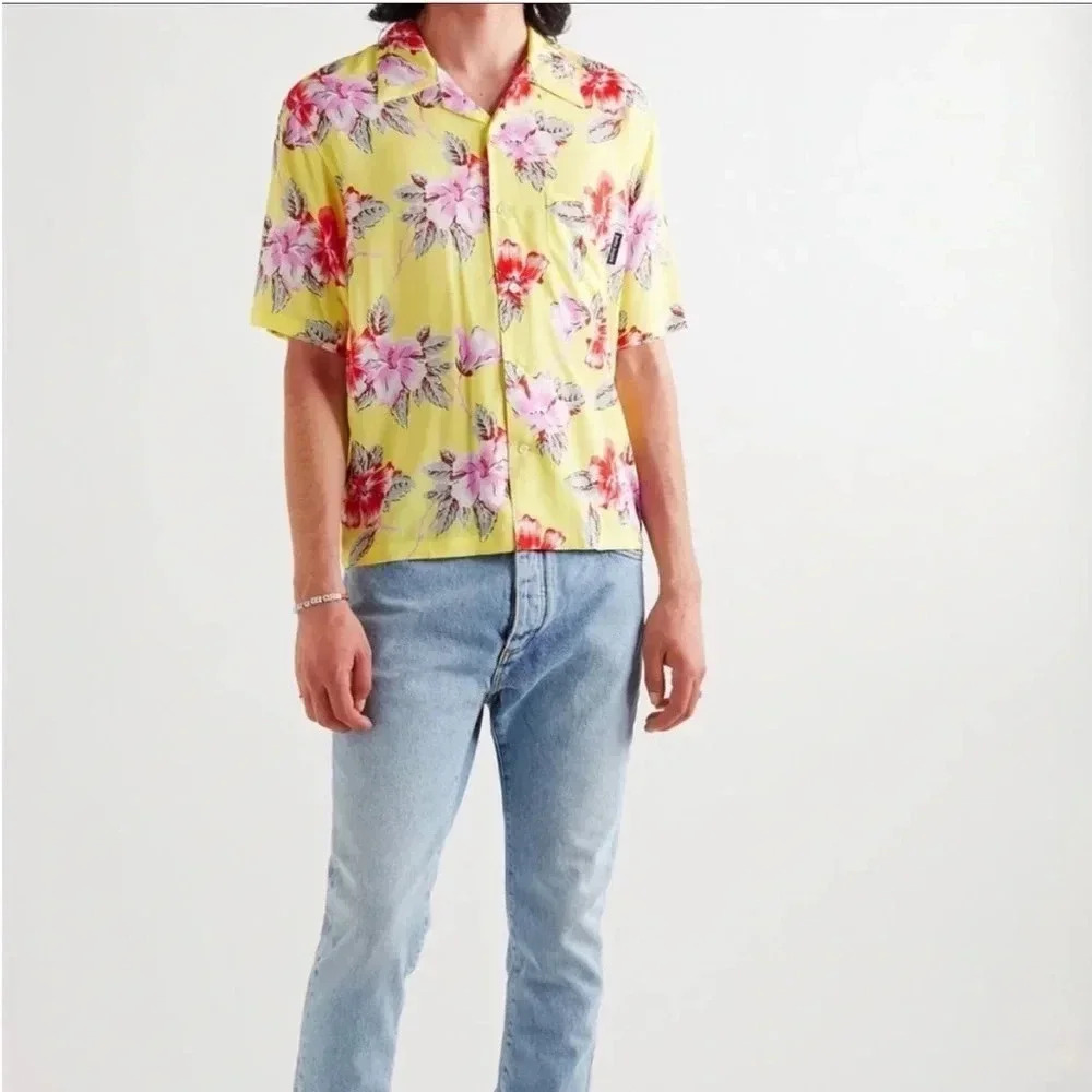 Palm Angels hibiscus bowling shirt